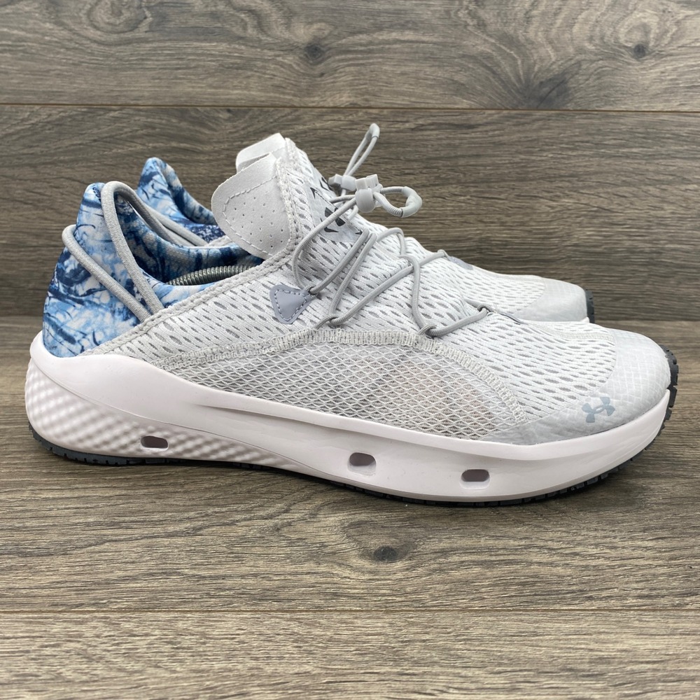 Under Armour Charged Shoreman Fishing Shoes Mens 10 Grey Blue 3028321-023